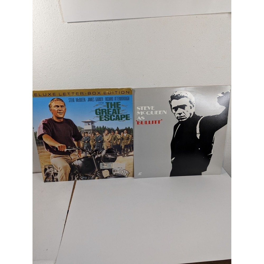 The Great escape and Bullet laserdisc Steve Mc Queen Bundle Untested - Picture 1 of 7